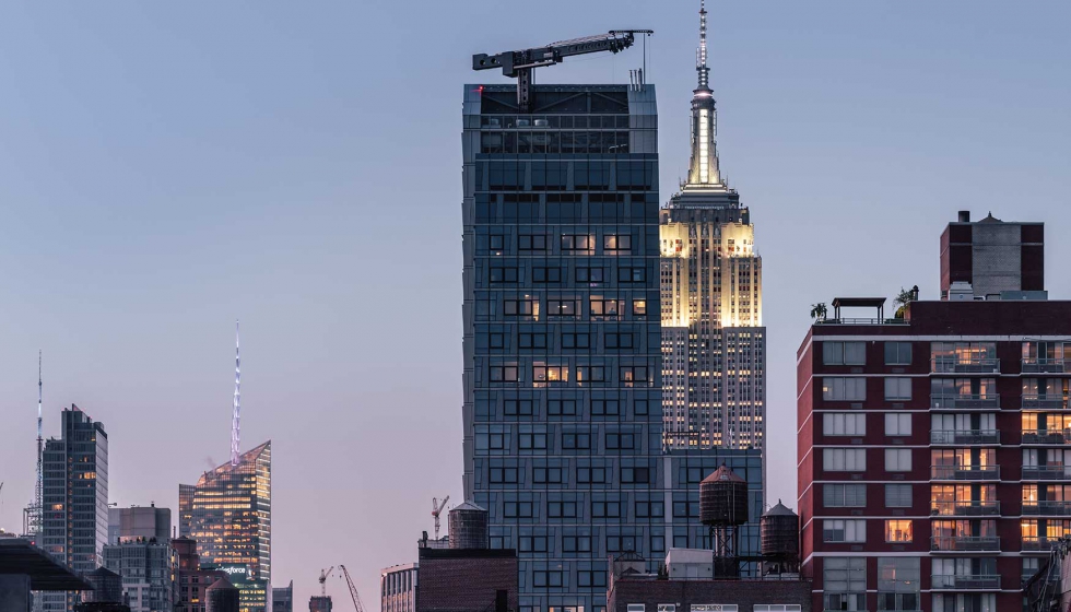 Imagen del edificio 25XV, destacando en el 'Skyline' de Manhattan
