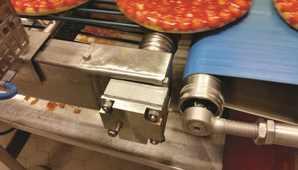Los rodamientos Molded-Oil han reducido significativamente los requisitos de mantenimiento de las cintas transportadoras en una planta de pizzas...
