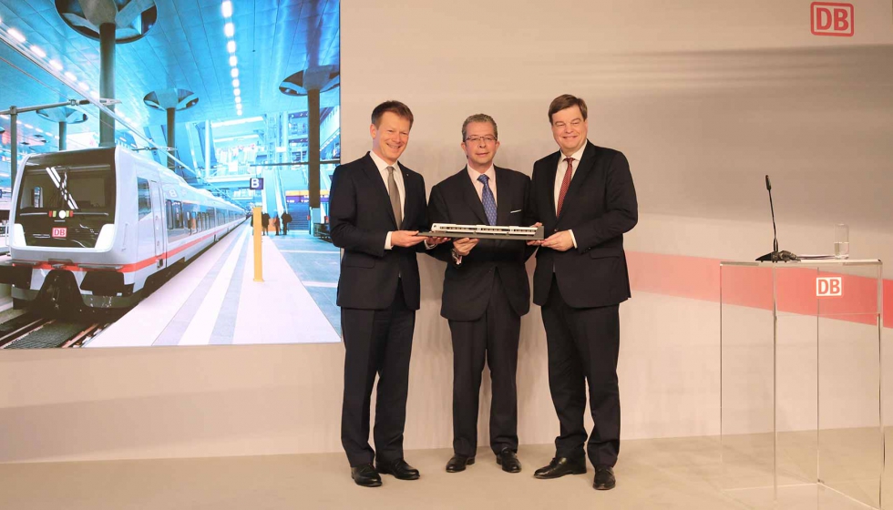 Richard Lutz, CEO de Deutsche Bahn; Jos Mara Oriol, CEO de Talgo; y Enak Ferlemann...