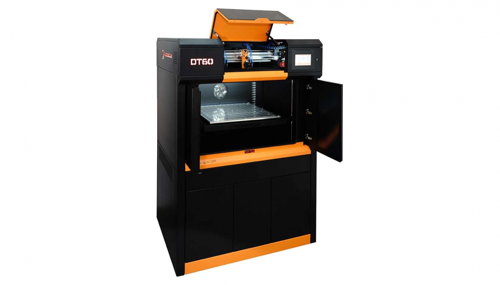 La impresora industrial DT60 incorpora tanto la deteccin del final del filamento como la recuperacin de la impresin ante cortes de energa...