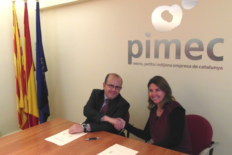 &quote;. Ignasi Sayol, Presidente de PIMEC Logstica y Blanca Sorigu, Directora General del SIL firman el acuerdo