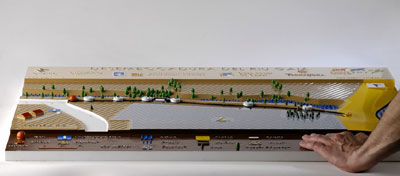 Maqueta de uno de los mapas 3D adaptado de la Desembocadura del Riu Gai de la empresa Quodlibet