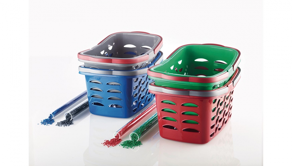 Estas cestas de diseo atractivo fabricadas a partir de productos 100% reciclados tienen una gran aceptacin entre los consumidores (foto: DSD)...