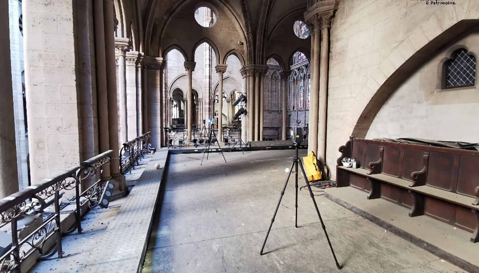 Mediciones realizadas en el interior de Notre-Dame, con Faro Focus S, el pasado 20 de abril