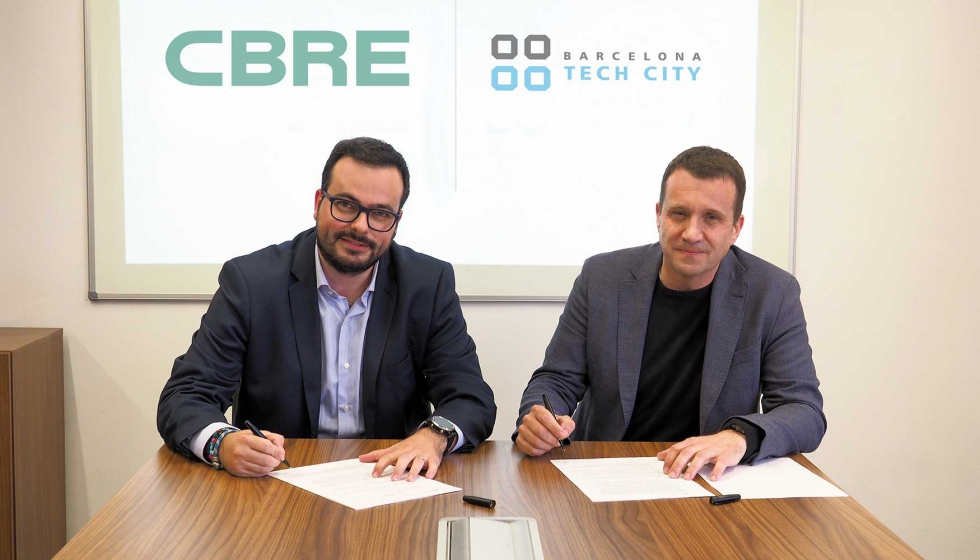 Rubn Galcern, director de Office Intelligence de CBRE Barcelona (a la izquierda), junto a Miquel Mart, CEO de Barcelona Tech City...