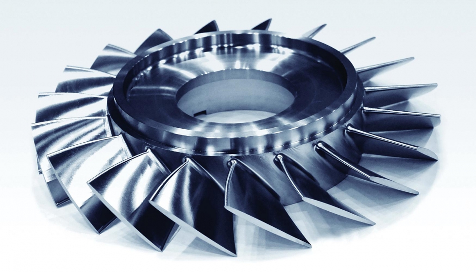 Okuma est especializada en soluciones de mecanizado para componentes complejos para turbinas, como las hlices. Foto: Okuma...