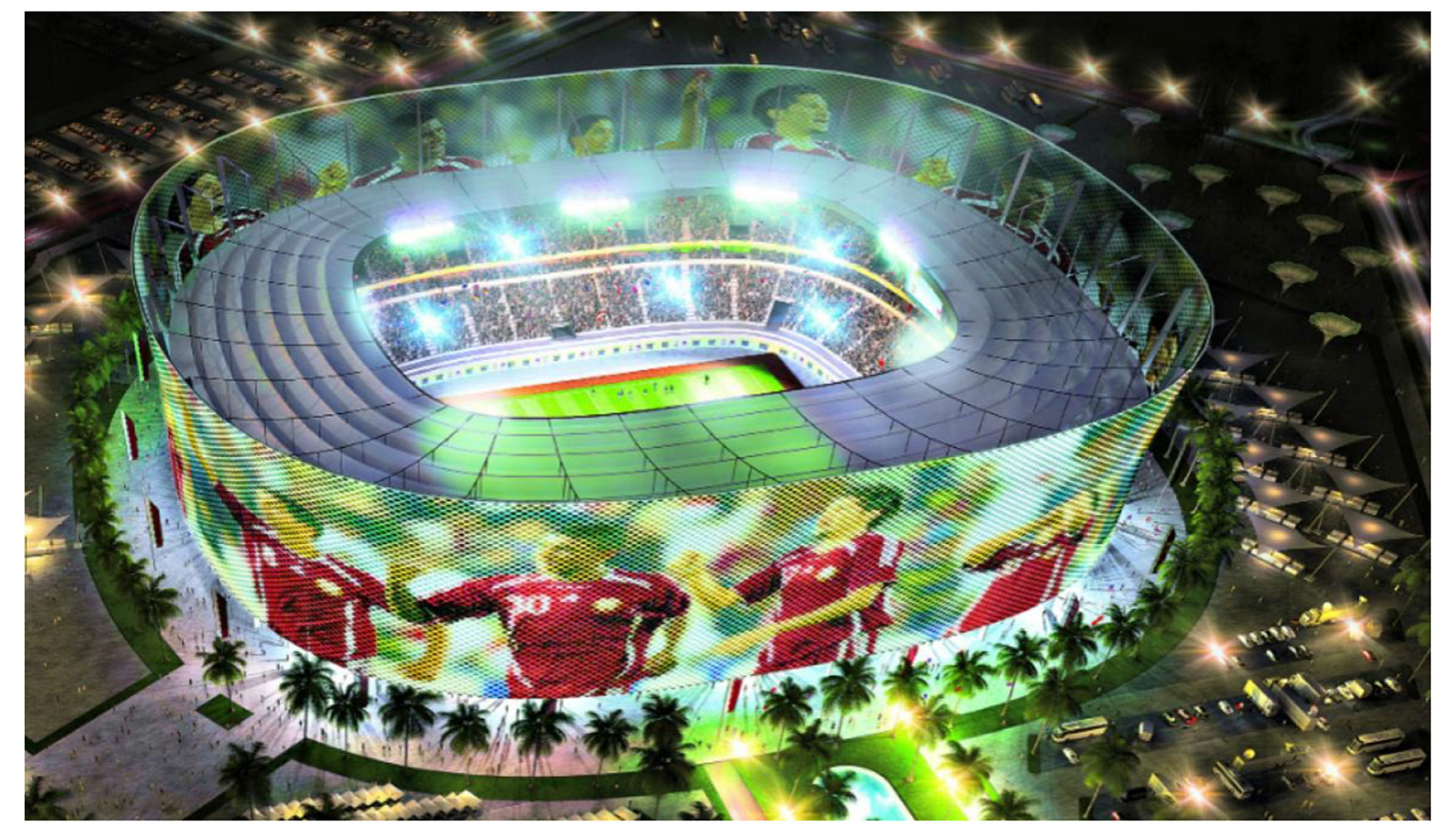 Infografa del diseo del estadio Al Rayyan