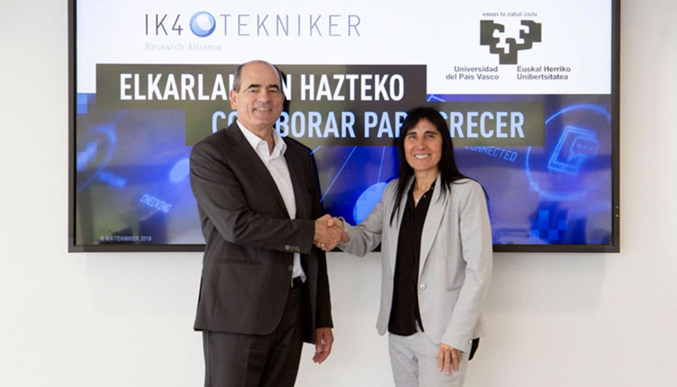 El director general de IK4-Tekniker, Alejandro Bengoa, y la rectora de la UPV/EHU, Nekane Balluerka