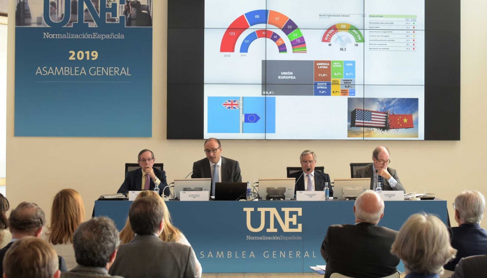 La Asociacin Espaola de Normalizacin, UNE, celebr su Asamblea General 2019, correspondiente al ejercicio 2018, el 30 de mayo...