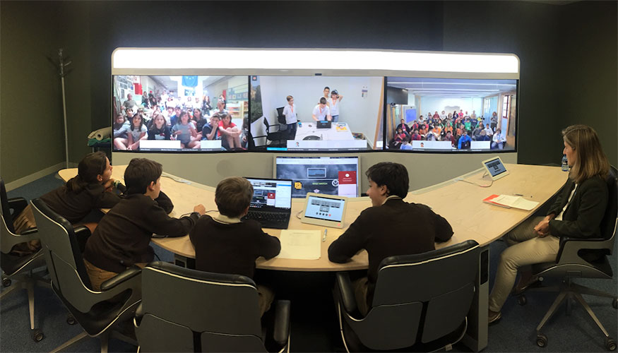 Los alumnos utilizaron las salas de Telepresencia ubicadas en las oficinas de Cisco en Madrid y Barcelona