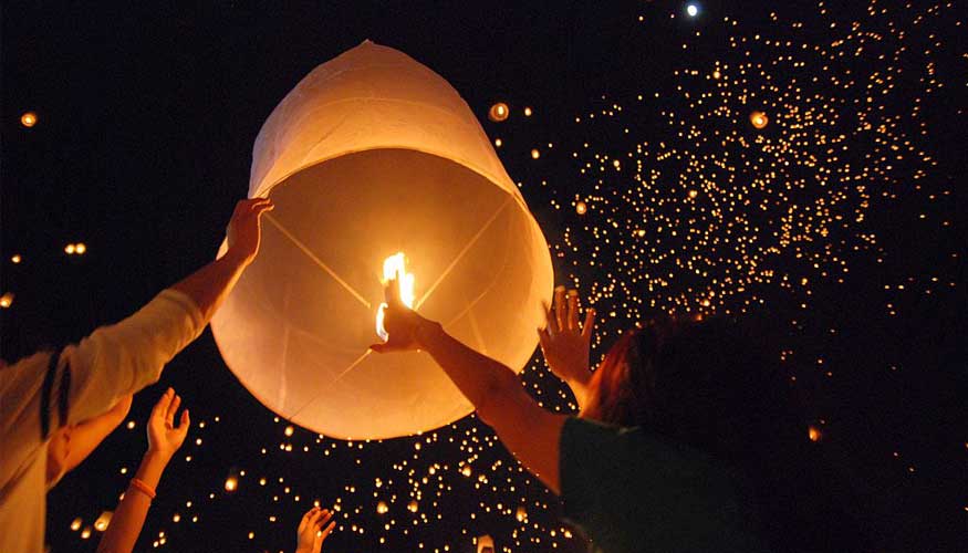 Fig. 4: Fotograf�a Linternas volantes 'Kongming'. Festival Loi Krathong Tailandia. Fuente: Tectonicablog.com/objetos...