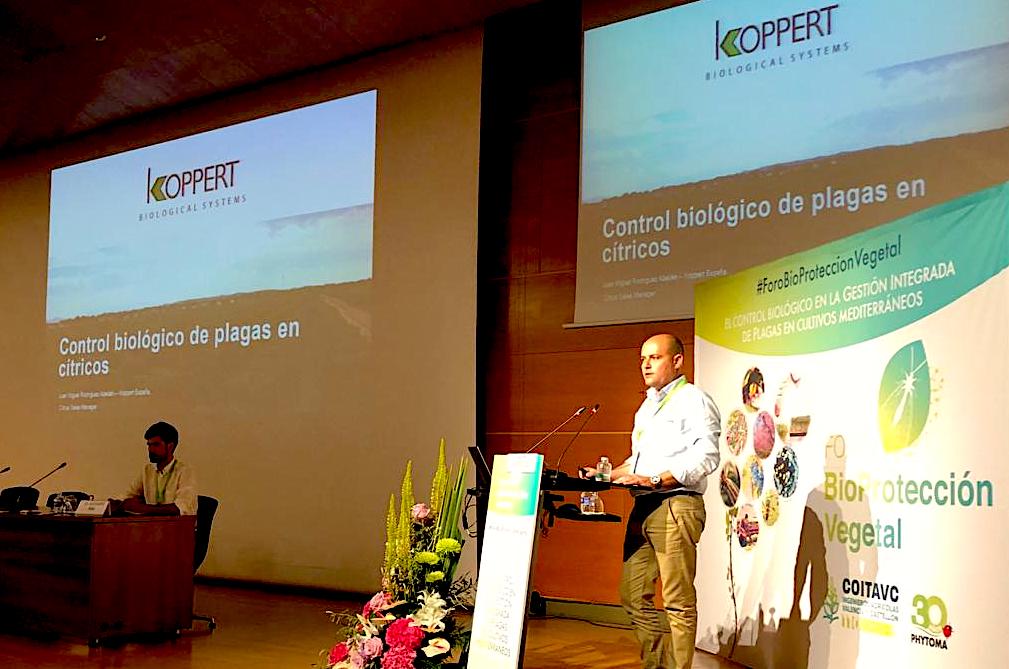 Juan Miguel Rodriguez durante su ponencia ayer en el I Foro de Bioproteccin Vegetal