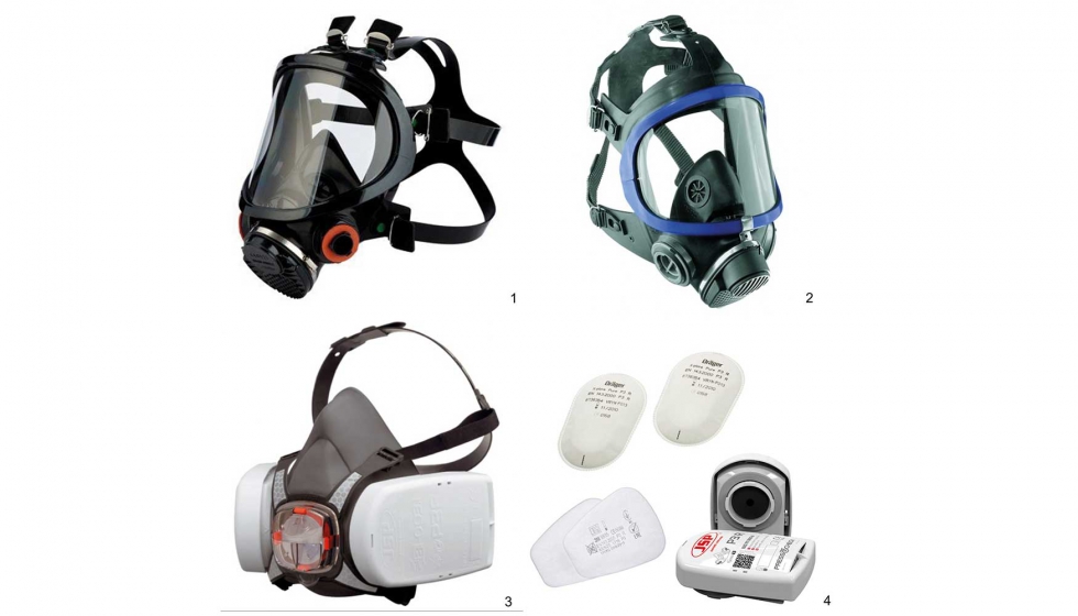 En los trabajos habituales de corta duracin se pueden utilizar como equipos de proteccin respiratoria mscaras completas...