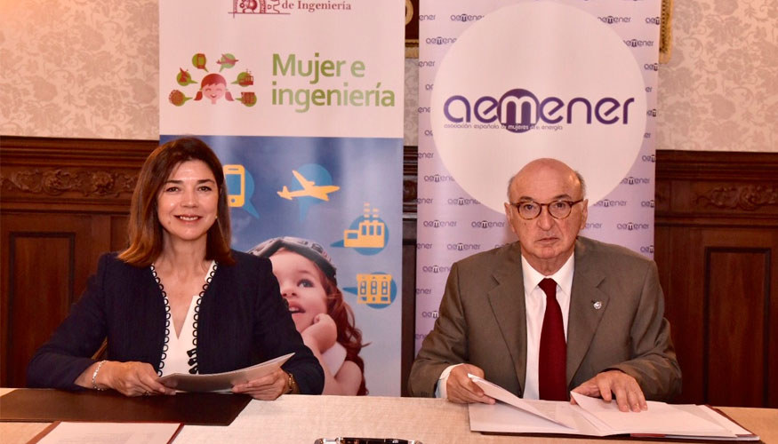 Carmen Becerril, presidenta de Aemener, y Elas Fereres, presidente de la Real Academia de Ingeniera