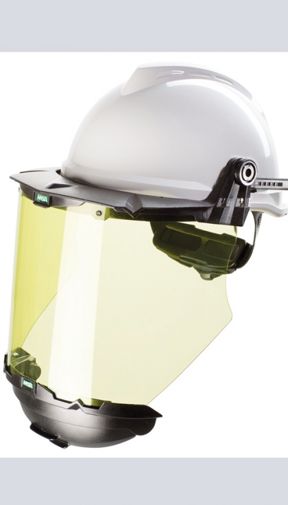 Figura 6: Modelo de pantalla de proteccin facial, acoplada a casco mediante marco