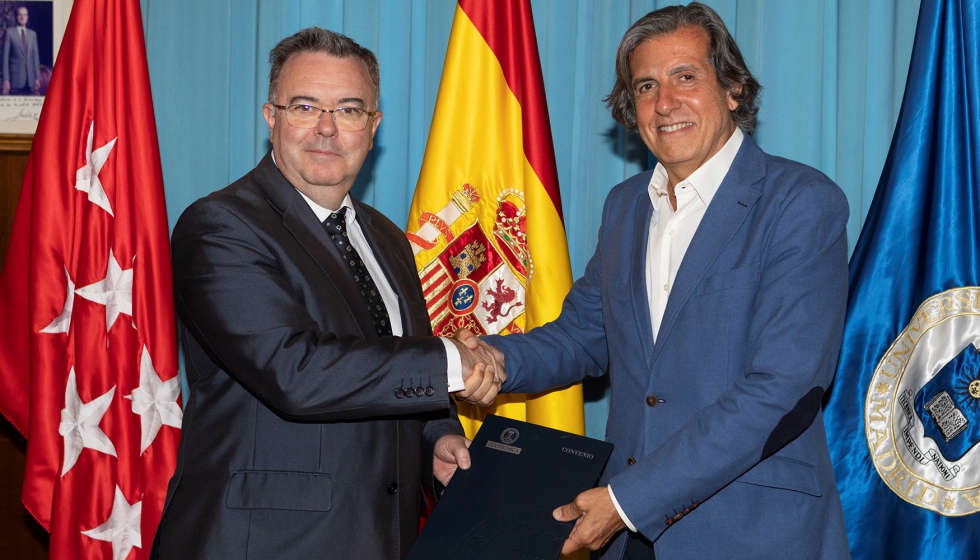 De izquierda a derecha, Guillermo Cisneros Prez, rector de la Universidad Politcnica de Madrid, y Pascual Dedios-Pleite...
