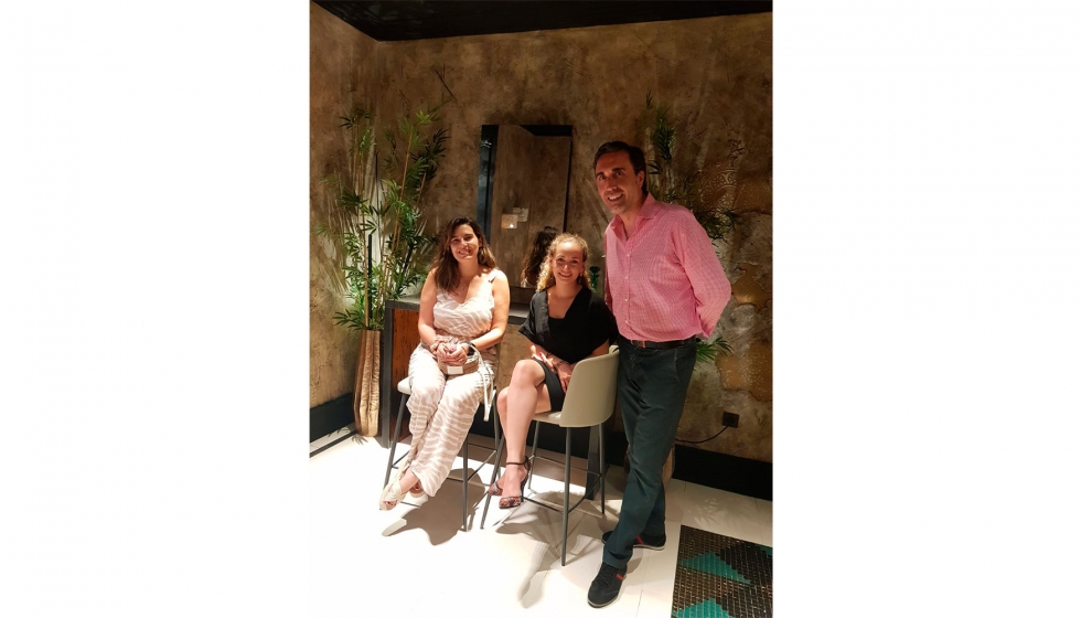 De dcha. a izda.: Maria Segura, Sandra Amate y Guillermo Oviedo en Marbella Design 2019