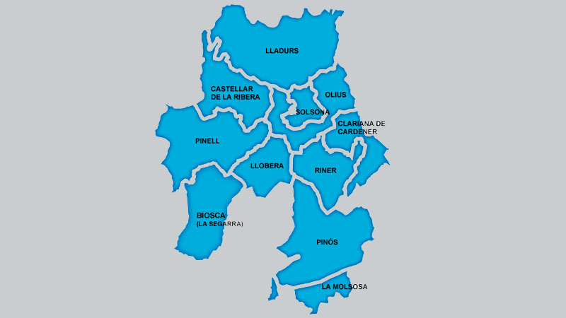Municipios que forman parte de la Mancomunidad de Abastecimiento de Agua del Solsons
