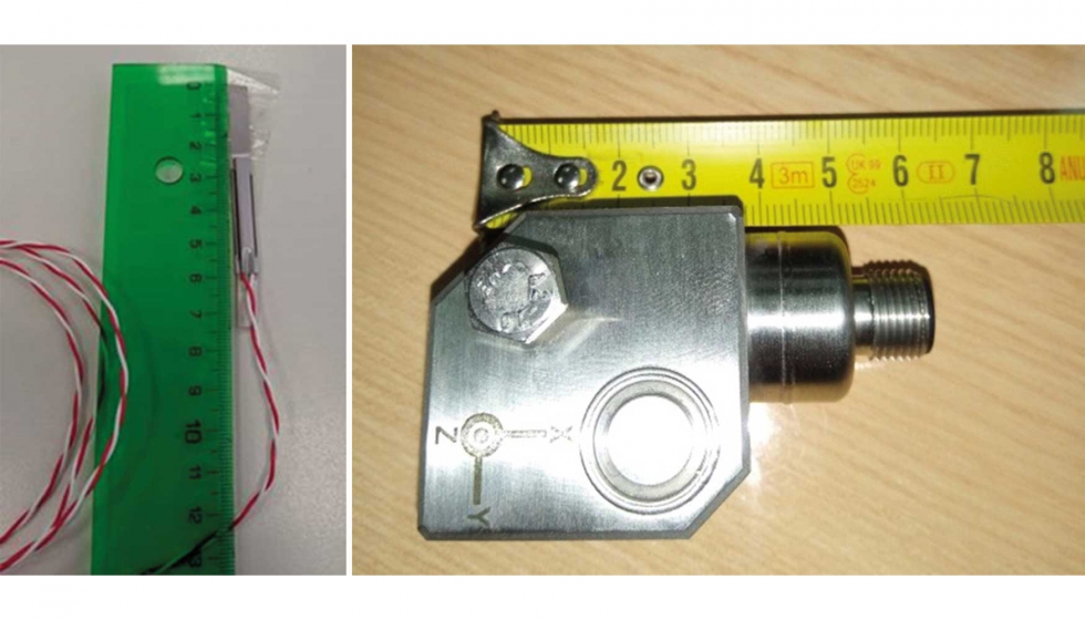 Figura 2. Sensores para medicin de temperatura y vibracin. Foto: AIDIMME