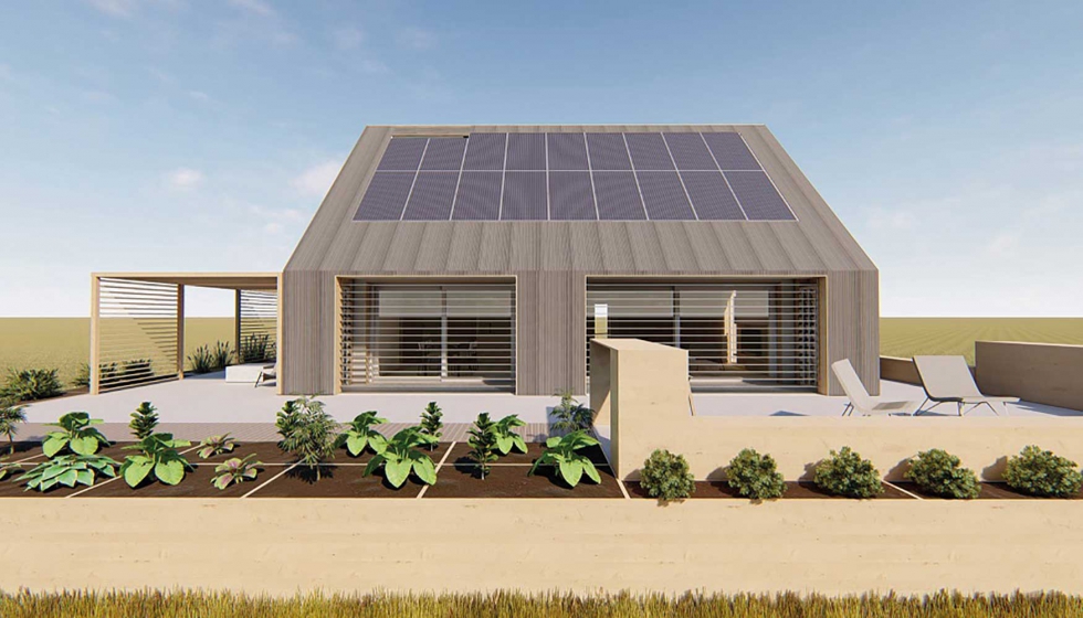 Azalea es una vivienda autosuficiente, capaz de producir su propia energa mediante placas solares