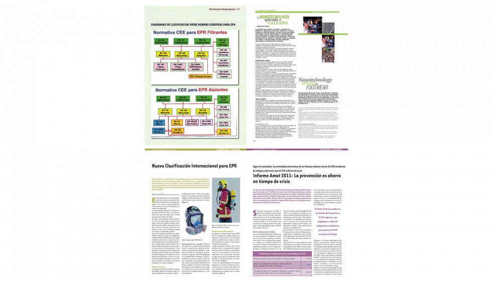 Normativa e informes tcnicos y econmicos (2010-2012). De izquierda a derecha y de arriba abajo: Normas proteccin respiratoria. GPL 62...