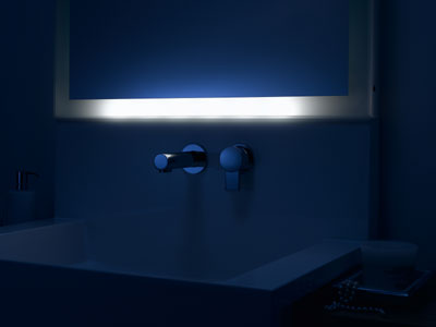 La luz de orientacin es una de las iluminaciones opcionales disponibles con el espejo con luz Plan b_free