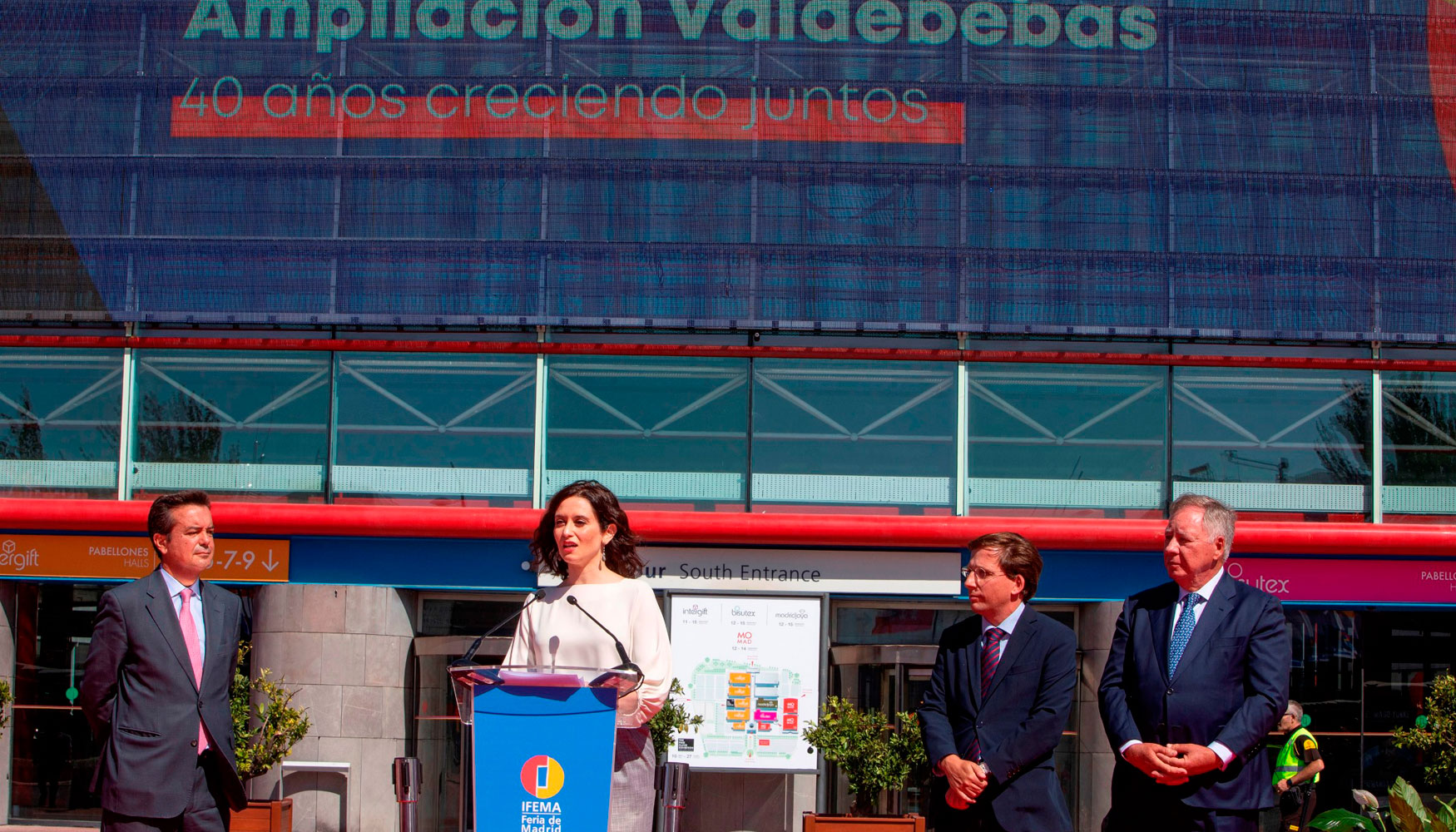 La presidenta de la Comunidad de Madrid, Isabel Daz Ayuso, en su intervencin en la presentacin del proyecto de ampliacin Ifema Valdebebas...