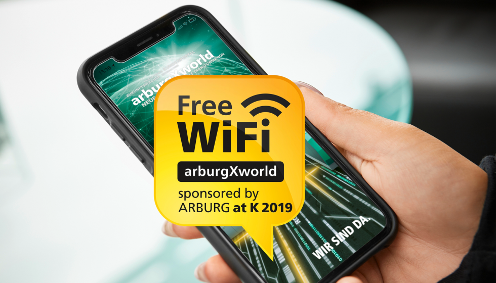 Arburg ofrece una conexin Wi-Fi gratuita para los visitantes, denominada arburgXworld