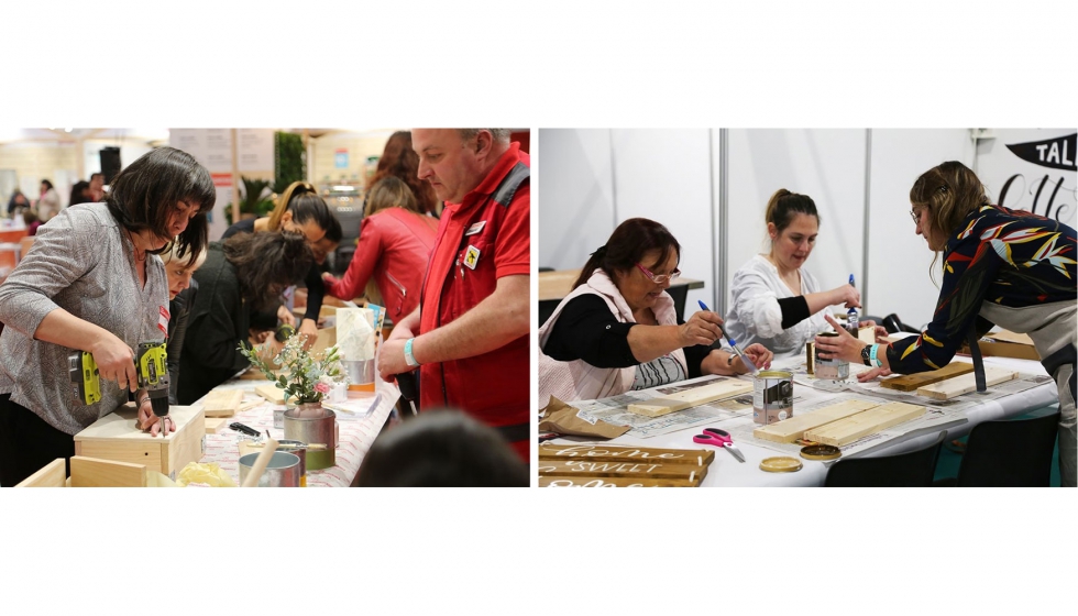 Imgenes de talleres de bricolaje celebrados en la feria Handmade Barcelona, evento organizado tambin por EvidentEvents...