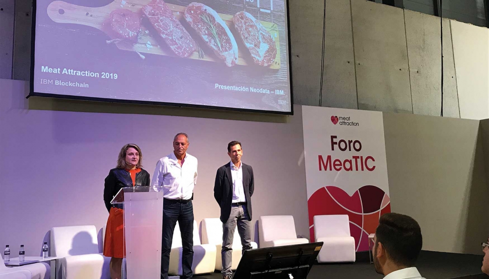 Neodata e IBM durante la presentacin de Food Trust en Meat Attraction