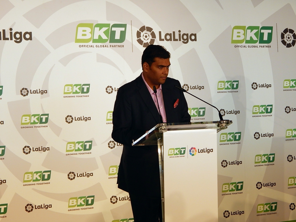 Rajiv Poddar, Joint Managing Director de BKT, durante la presentacin del acuerdo