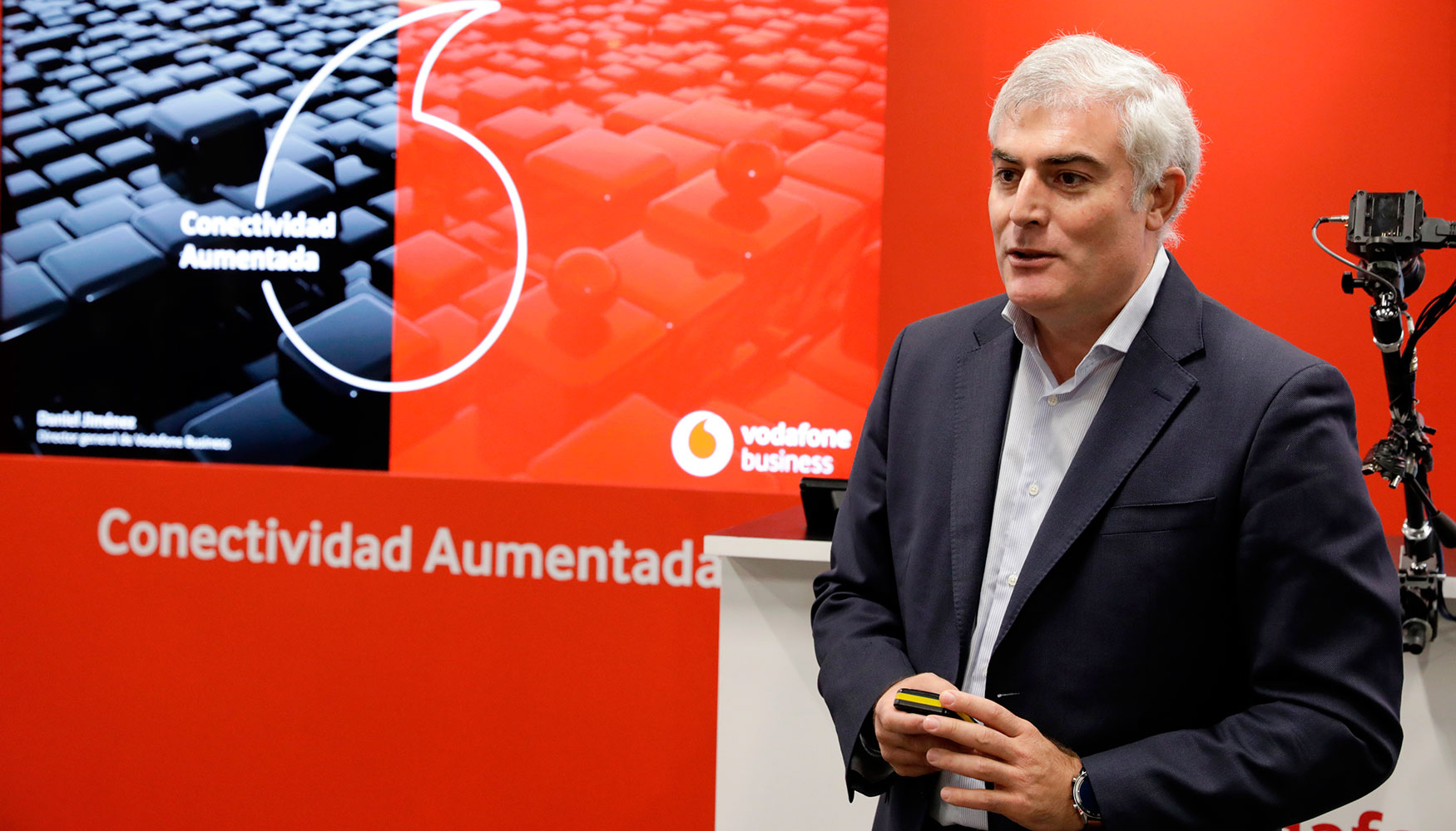 Daniel Jimnez, director de Vodafone Business Espaa, durante la presentacin de Conectividad Aumentada