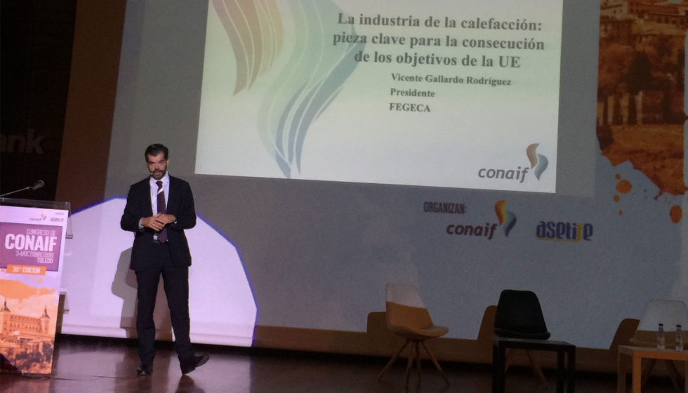 Vicente Gallardo, presidente de Fegeca centr su ponencia en la industria de la calefaccin
