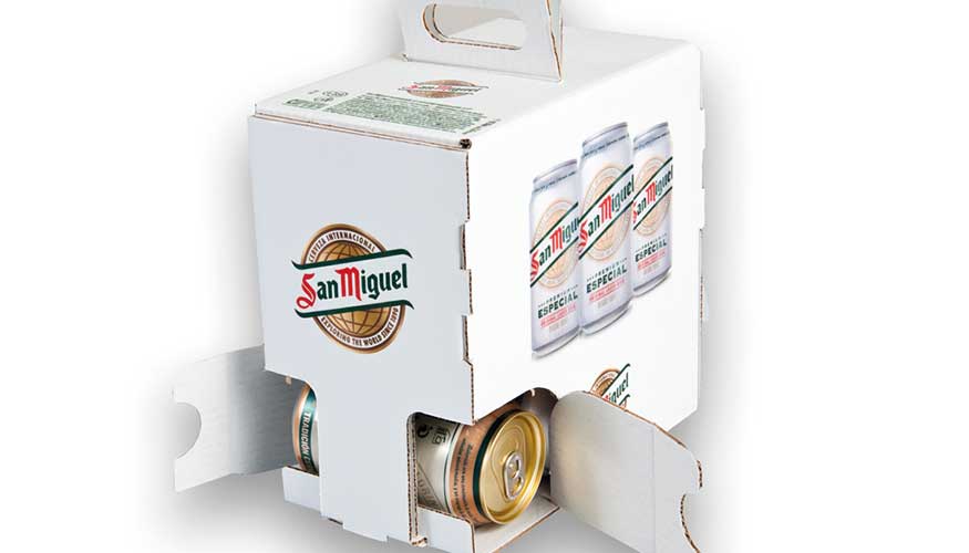 Beer4you, de Smurfit Kappa, es un embalaje multifuncional de cartn ondulado para latas de cerveza