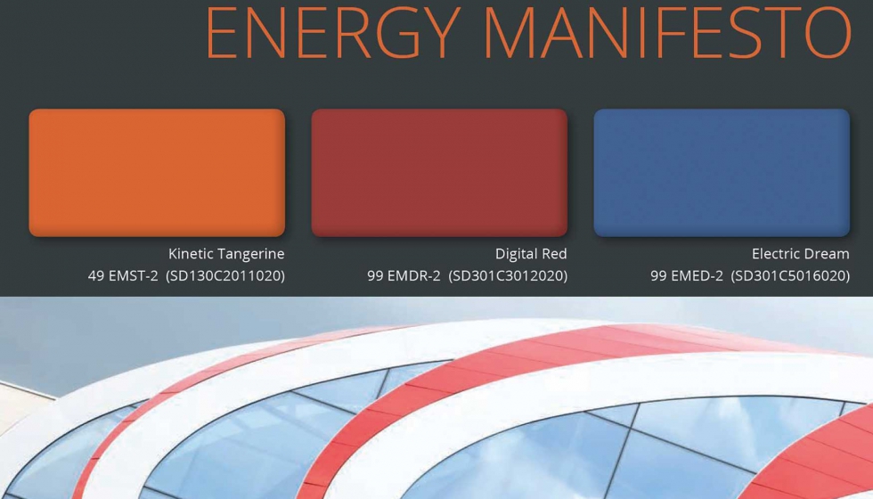 El rojo, el naranja y el azul son los protagonistas de Energy Manifesto