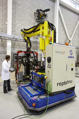 Foto 2. El robot Roptalmu es ligero y porttil y su finalidad es taladrar agujeros precisos en grandes componentes