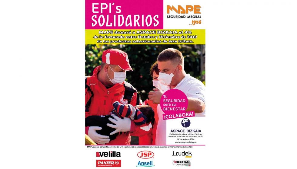Portada del folleto de EPIs Solidarios