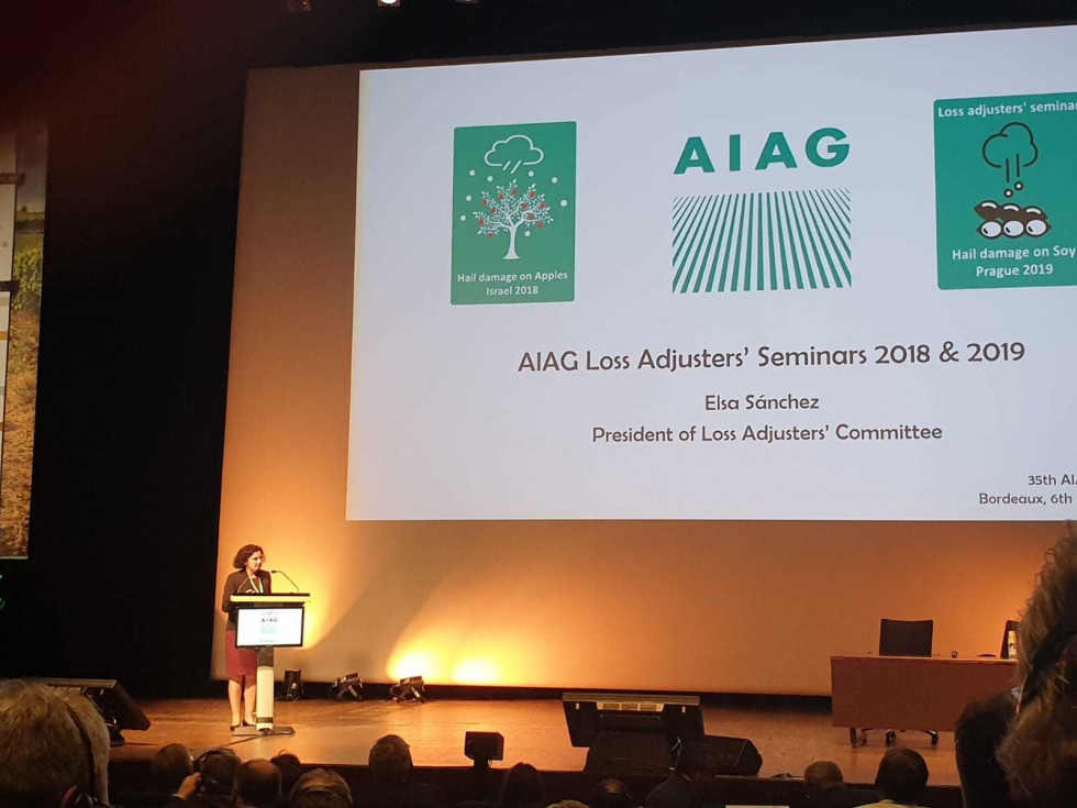 Elsa Snchez, de Agroseguro, durante el evento que tuvo lugar en el Palacio de Congresos de Burdeos (Francia) del 6 al 9 de octubre...