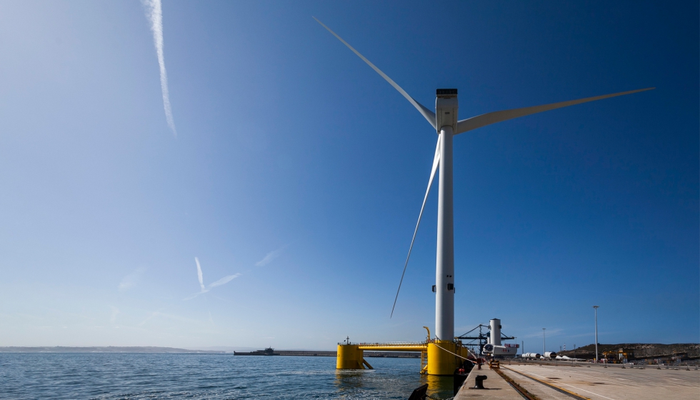 WindFloat permite recurrir a los aerogeneradores ms grandes del mundo disponibles comercialmente, de casi 9 MW cada uno...