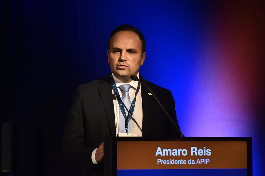 Amaro Reis, presidente da APIP, durante o discurso de abertura do evento