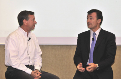 Jeff Ray, on the left, DS SolidWorks CEO...