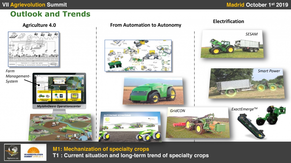 Durante su ponencia en Agrievolution traz las tendencias de futuro en el sector de la mecanizacin agraria