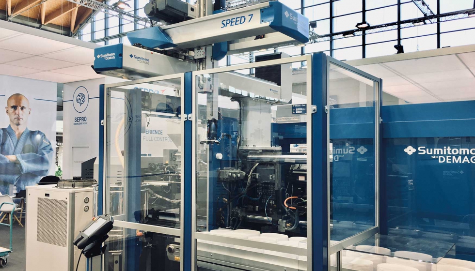 Una de las dos celdas de automatizacin del stand de Sepro tendr una prensa Sumitomo Demag equipada con un robot SDR Speed 7...