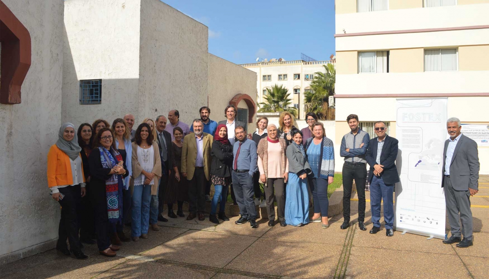Los miembros del consorcio del proyecto Fostex en la sede de la Universidad Hassan II en Casablanca