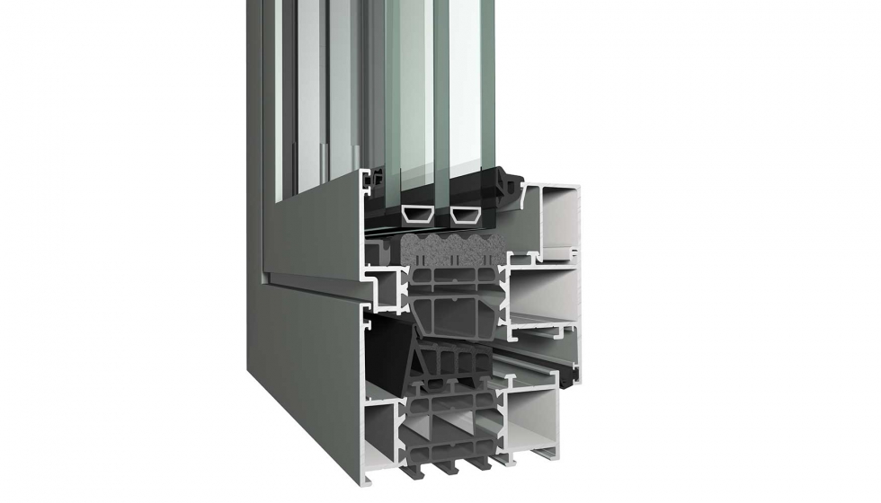 Sistema de Reynaers Aluminium para ventanas y puertas MasterLine 8 HI+ (Uf= 1.2 W/m2K)