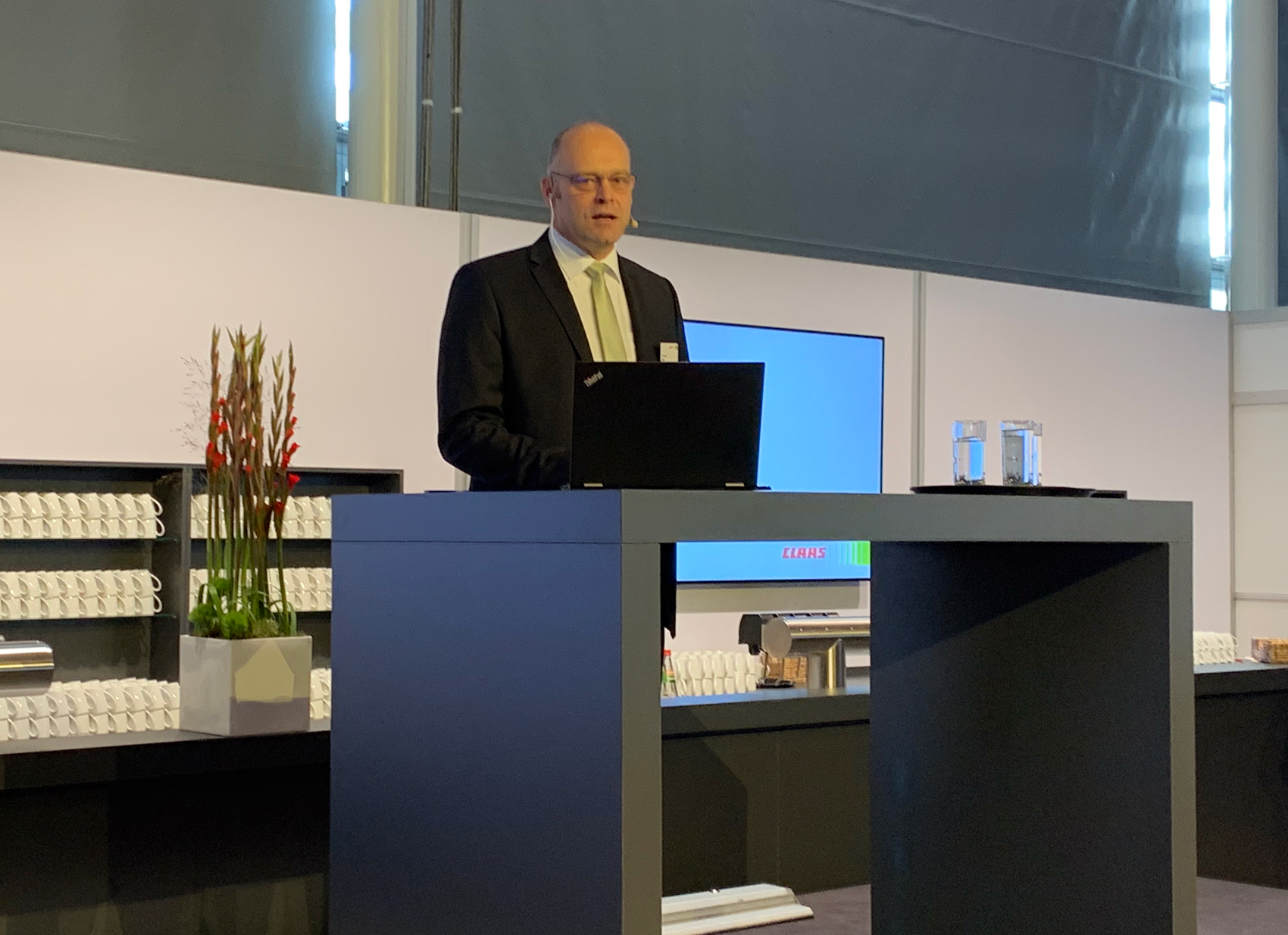 Thomas Bck, el nuevo CEO de Claas, durante la presentacin en Agritechnica