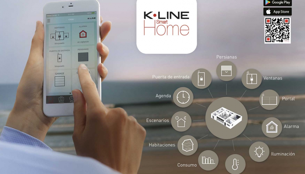 Entre las diversas opciones, K-Line Smart Home permite controlar la alarma de la vivienda desde cualquier telfono mvil...