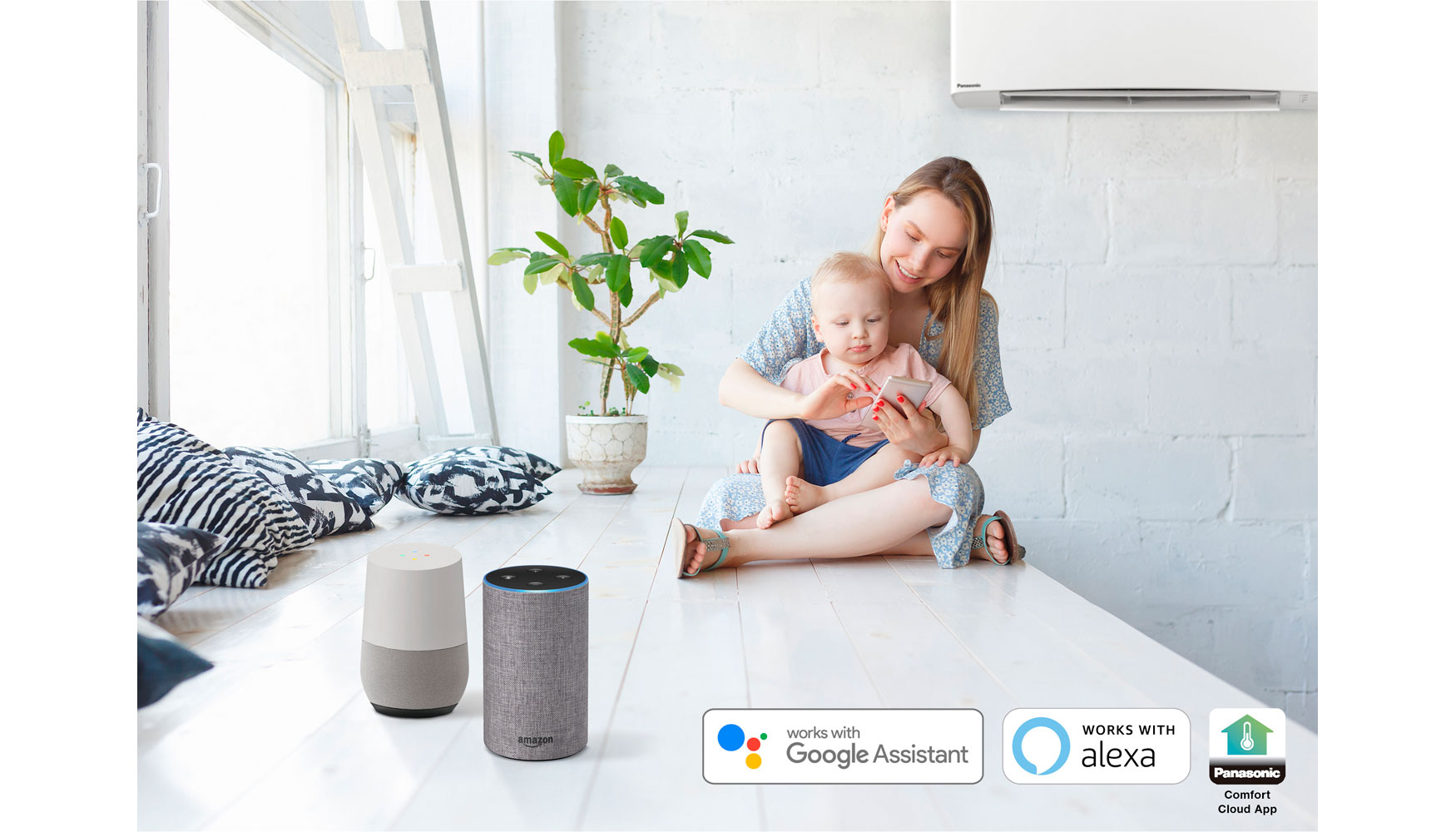 El control por voz es compatible con Amazon Alexa y Google Assistant