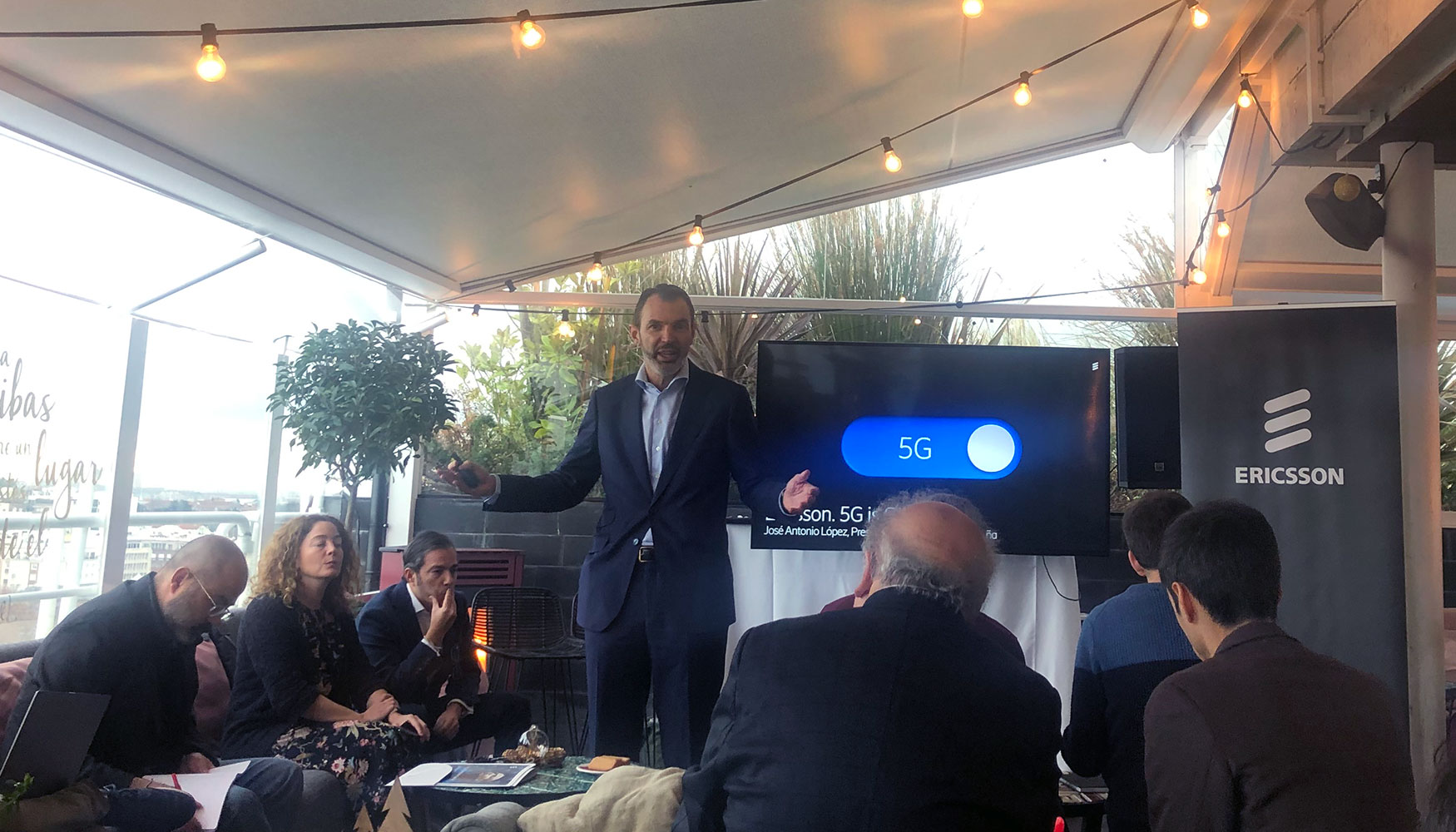 Jos Antonio Lpez, CEO de Ericsson Iberia, durante su encuentro con los medios de comunicacin en la terraza de Casa Suecia, Madrid...