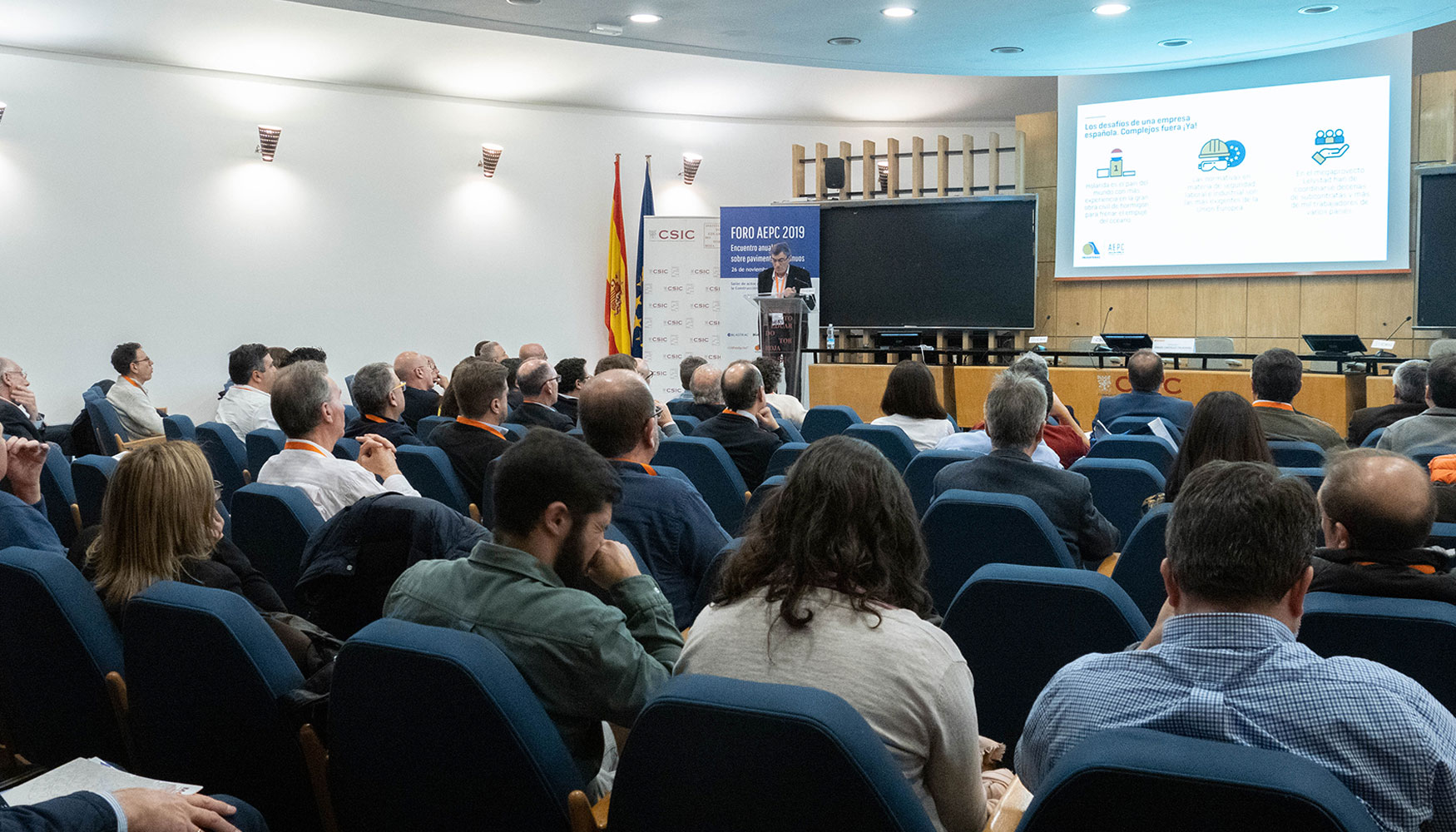 Imagen del Foro AEPC 2019 celebrado en el Instituto Eduardo Torroja de Ciencias de la Construccin, IETCC, de Madrid...